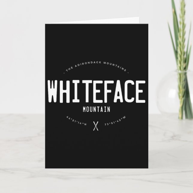 Whiteface Mountain New York Graphic Distressed Vin Card (Front)