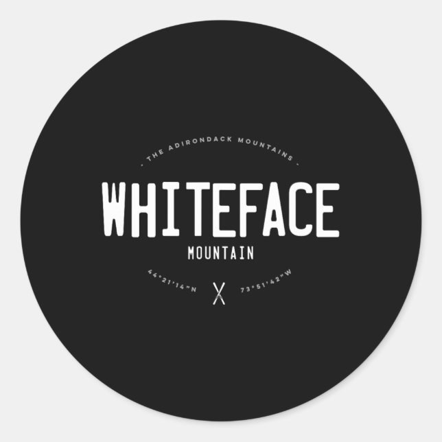 Whiteface Mountain New York Graphic Distressed Vin Classic Round Sticker (Front)