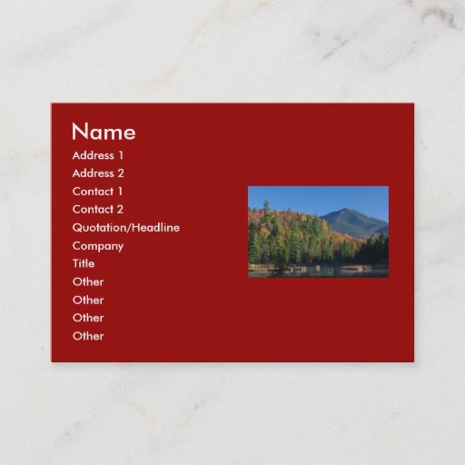 Customizable Whiteface Mountain over Little Cherrypatch Pond Business Cards