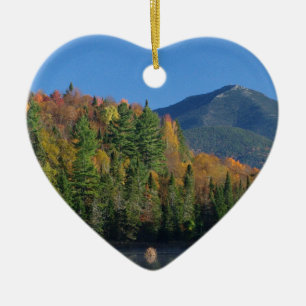 Whiteface Mountain over Little Cherrypatch Pond Ceramic Ornament