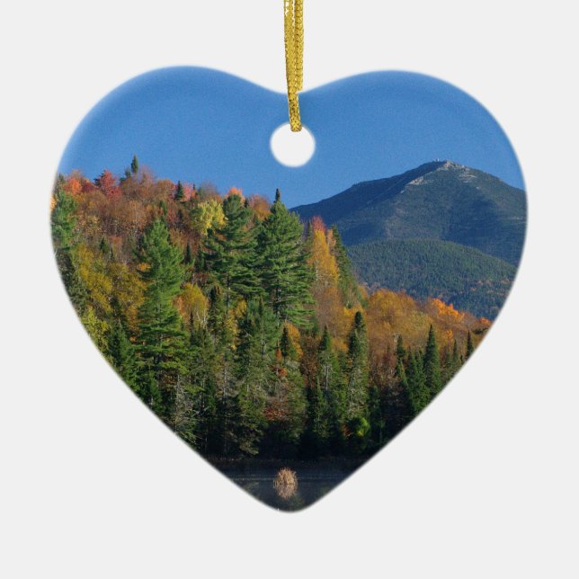 Whiteface Mountain over Little Cherrypatch Pond Ceramic Ornament (Front)