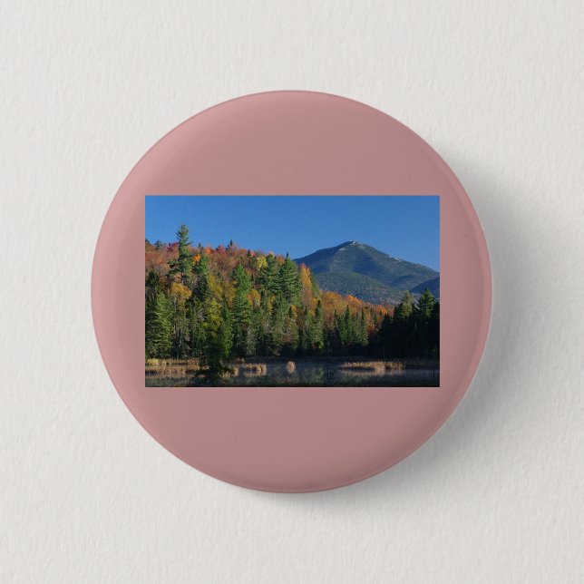 Whiteface Mountain over Little Cherrypatch Pond Pinback Button (Front)