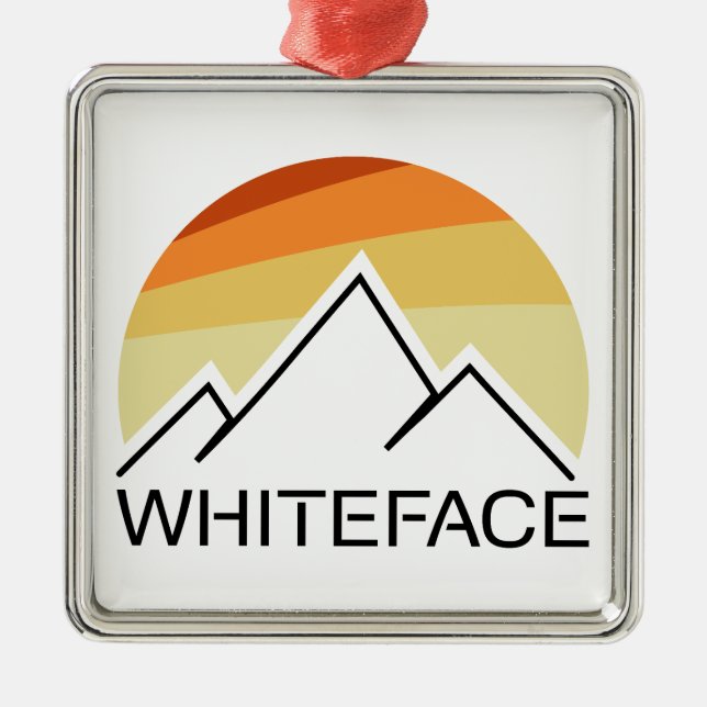 Whiteface Mountain Retro Metal Ornament (Front)