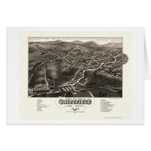 Whitefield, NH Panoramic Map - 1883 Cards (Front Horizontal)