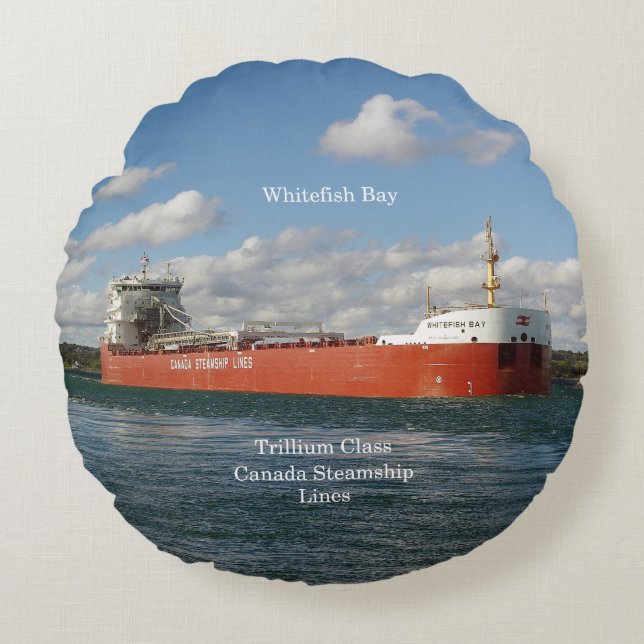 Whitefish Bay round pillow (Front)