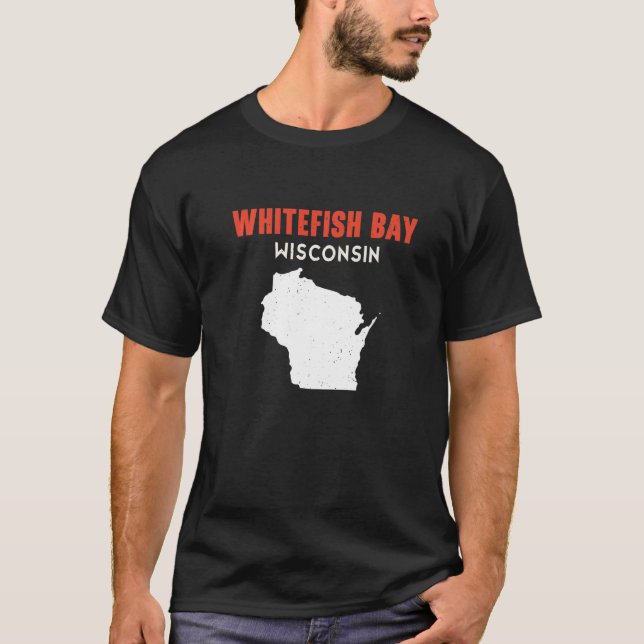 Whitefish Bay USA State America Travel Montanan He T-Shirt (Front)