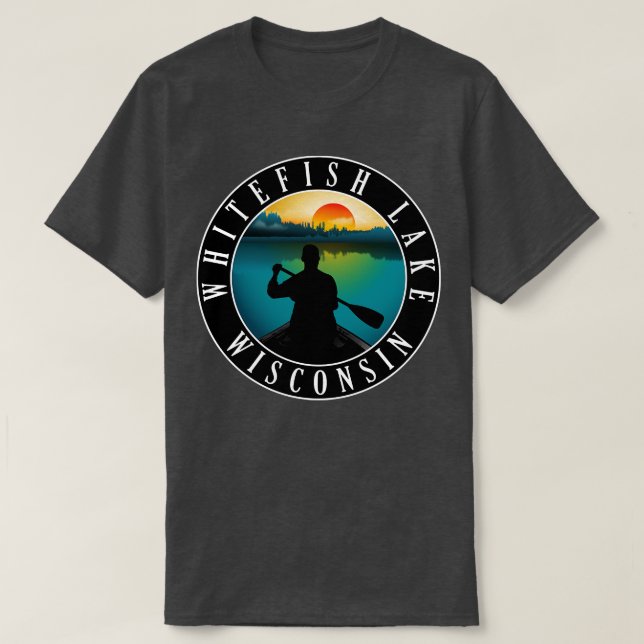 Whitefish Lake Wisconsin Canoeing T-Shirt (Design Front)