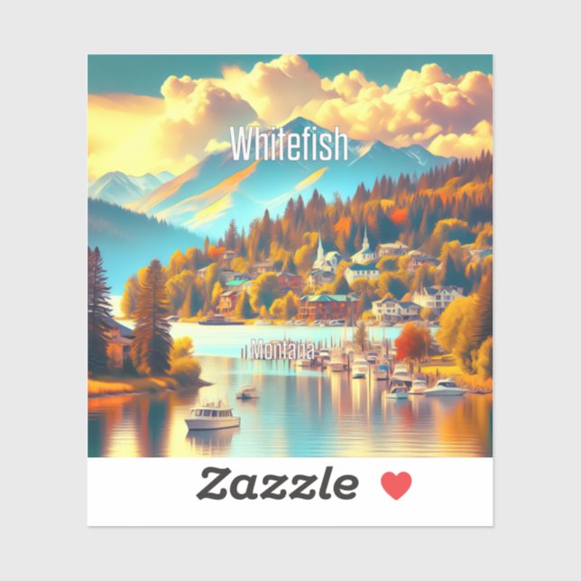 Whitefish Montana 3 Inch Vinyl Sticker (Sheet)