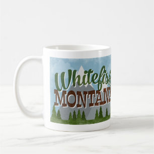 Whitefish Montana Fun Retro Snowy Mountains Coffee Mug