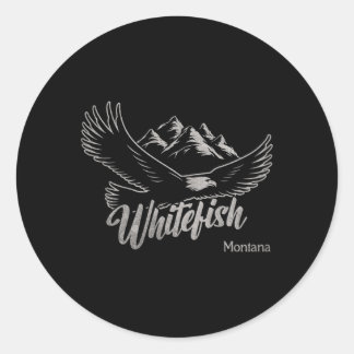 Whitefish Montana Mountains Hiking Outdoors Classic Round Sticker