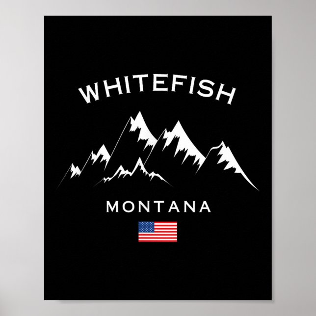 Whitefish Montana Ski Resort Rocky Mountains Skiin Poster (Front)
