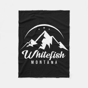 Whitefish Montana Ski Resort Skiing Snowboarding  Fleece Blanket