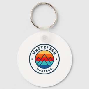 Whitefish Montana Skiing Snowboarding Family Ski T Keychain