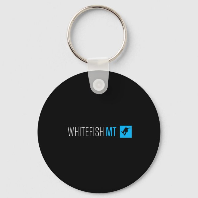 Whitefish Montana Snowboard Box Type  Keychain (Front)