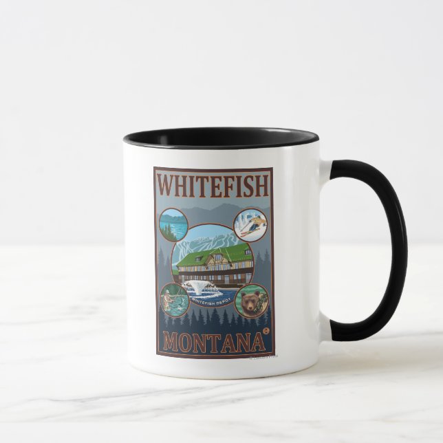 Whitefish, MontanaScenic Travel Poster Mug (Right)