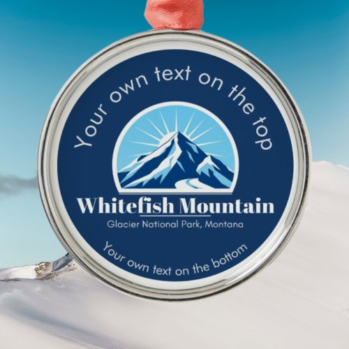 Whitefish Mountain Montana ski resort medal Metal Ornament