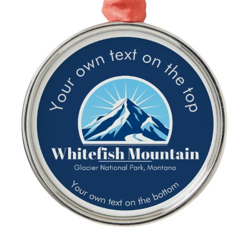 Whitefish Mountain Montana ski resort medal Metal Ornament
