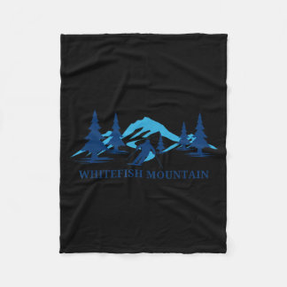 Whitefish mountain montana ski resort skiing skier fleece blanket