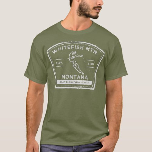 Whitefish Mountain Montana Snow Skiing T_Shirt