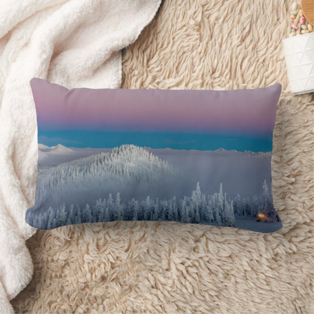 Whitefish Mountain Resort in Whitefish, Montana Lumbar Pillow (Blanket)