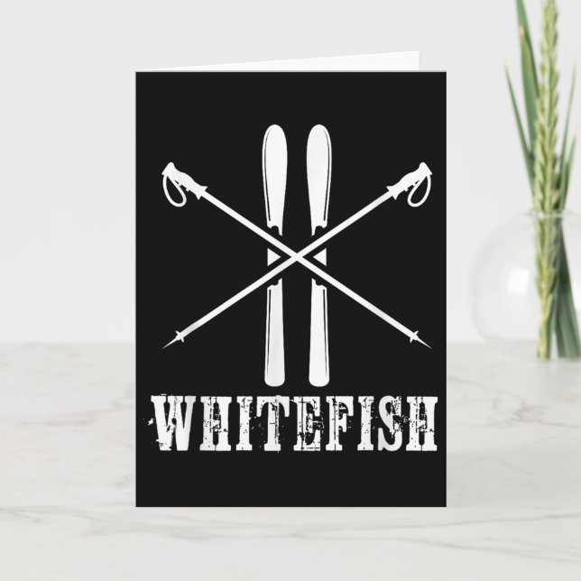 Whitefish Mountain Ski Skier Skiing Nordic Alpine  Card (Front)