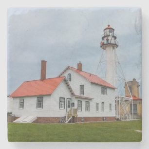 Whitefish Point Lighthouse Stone Coaster