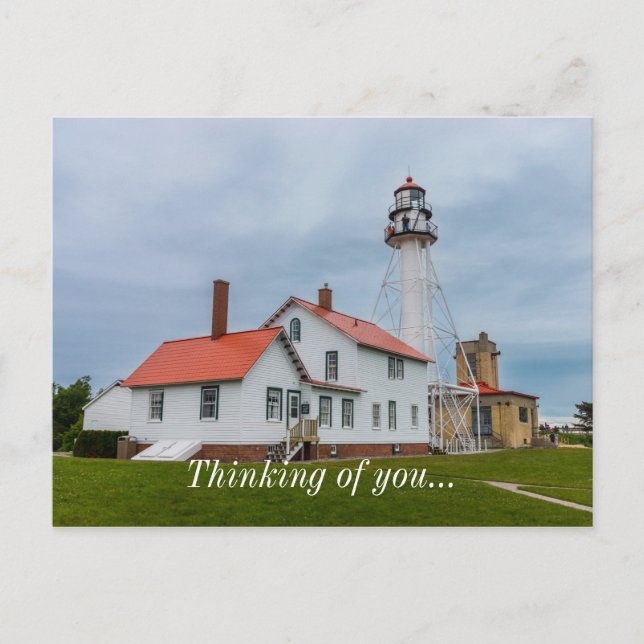 Whitefish Point Lighthouse Thinking Of You Postcard (Front)