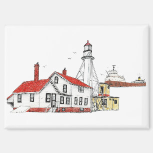 Whitefish Point Lighthouse with Edmund Fitzgerald Magnet
