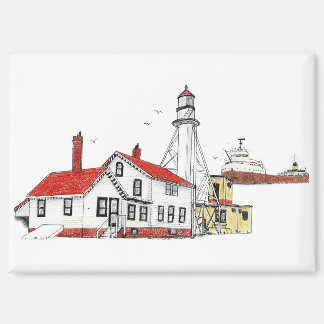 Whitefish Point Lighthouse with Edmund Fitzgerald Magnet