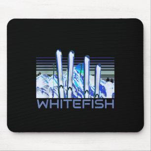 Whitefish Ski Accessories Retro Whitefish Skiing Mouse Pad
