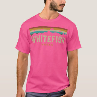 Whitefish Vintage Mountains Hiking Camping Montana T-Shirt