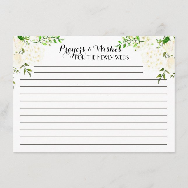 WhiteFloral Advice Cards, prayers, wishes Card (Front)
