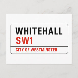 Whitehall, London Street Sign Postcard
