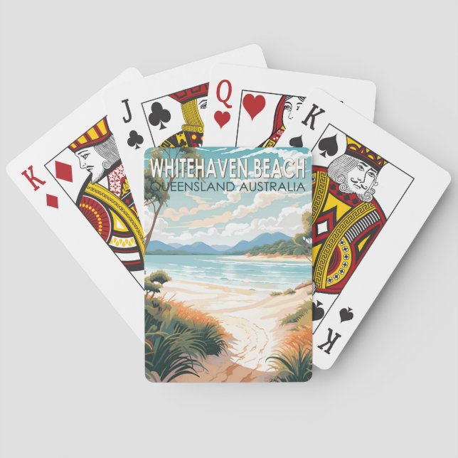 Whitehaven Beach Queensland Australia Travel Art Poker Cards (Back)