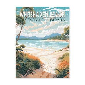 Whitehaven Beach Queensland Australia Travel Art Postcard