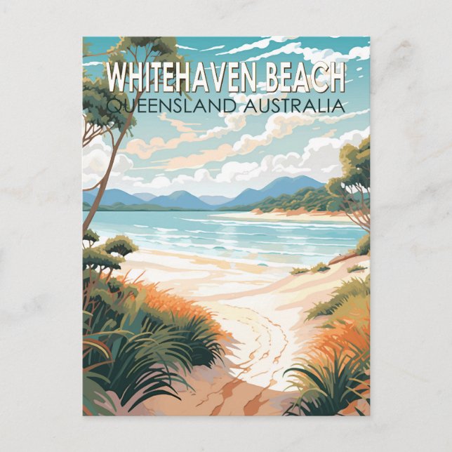 Whitehaven Beach Queensland Australia Travel Art Postcard (Front)