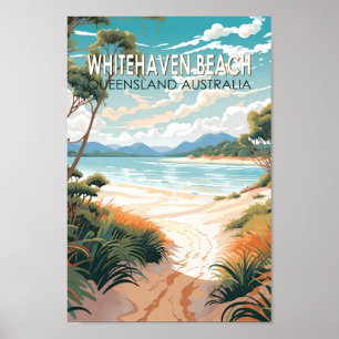 Whitehaven Beach Queensland Australia Travel Art Poster