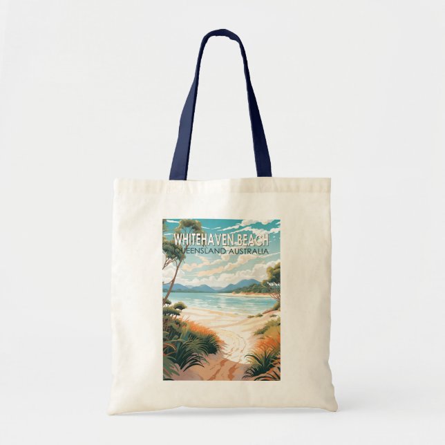 Whitehaven Beach Queensland Australia Travel Art Tote Bag (Front)