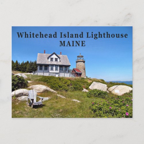 Whitehead Island Lighthouse Maine Postcard