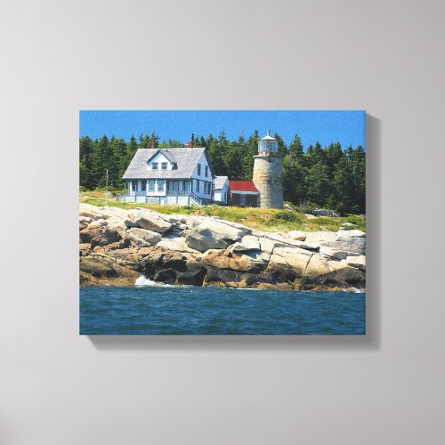 Whitehead Island Lighthouse Maine Wrapped Canvas