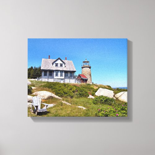 Whitehead Island Lighthouse Maine Wrapped Canvas