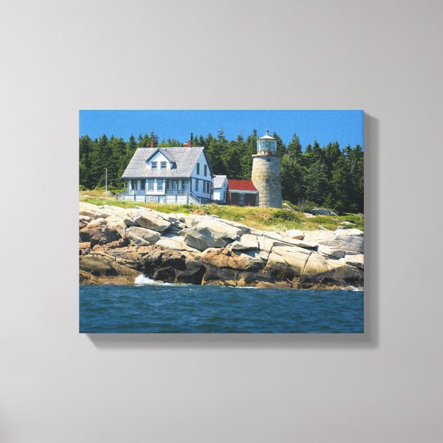 Whitehead Island Lighthouse Maine Wrapped Canvas Print (Front)