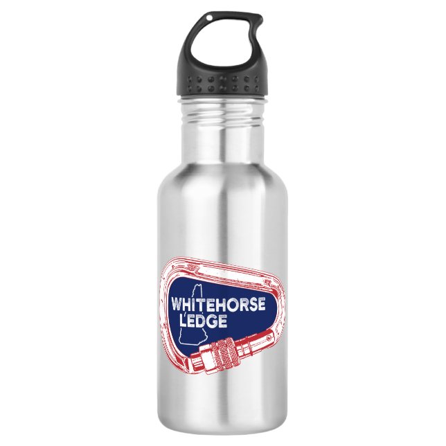 Whitehorse Ledge New Hampshire Climbing Carabiner Stainless Steel Water Bottle (Front)