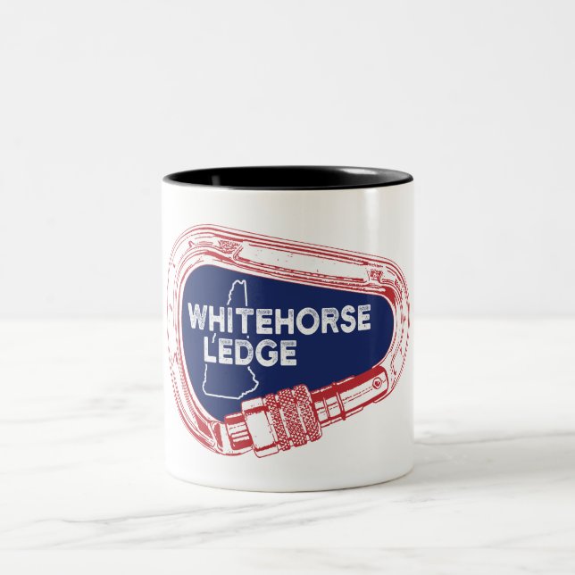 Whitehorse Ledge New Hampshire Climbing Carabiner Two-Tone Coffee Mug (Center)