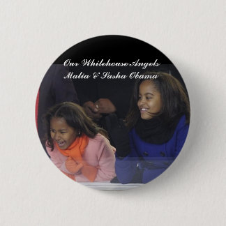 Whitehouse Angels Malia&Sasha Obama Button