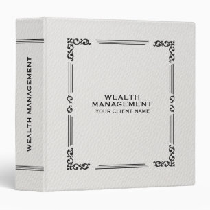 WhiteLeather Elegant Vintage Black Frame 3 Ring Binder