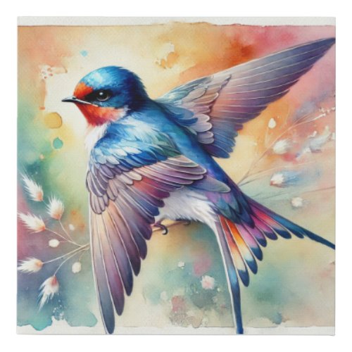 Whitelegged Swallow 060724AREF119 _ Watercolor Faux Canvas Print