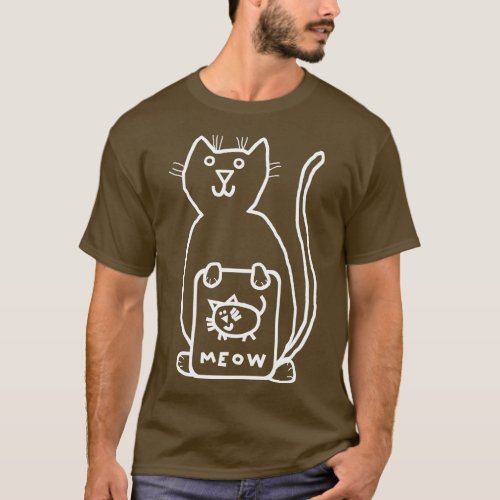 Whiteline Cute Cat SPortrait T_Shirt