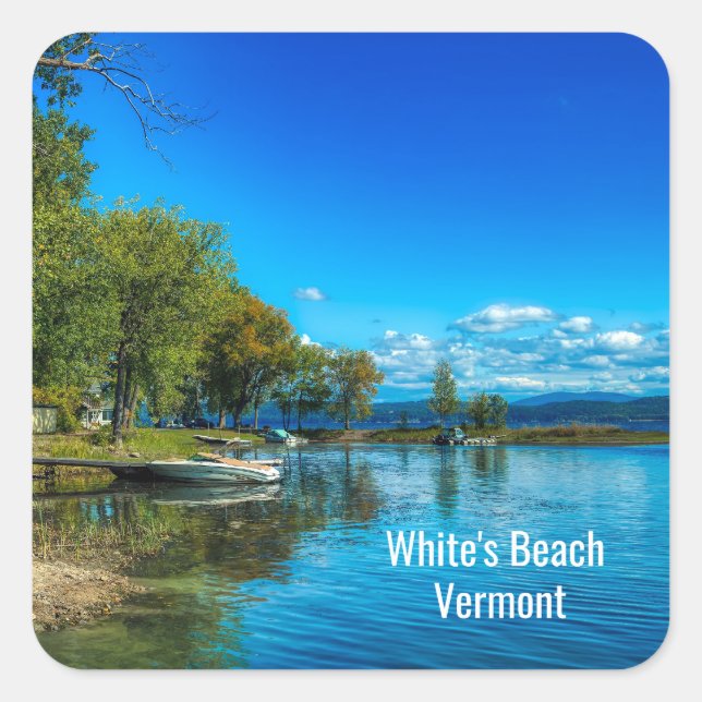 White's Beach, Vermont Square Sticker (Front)