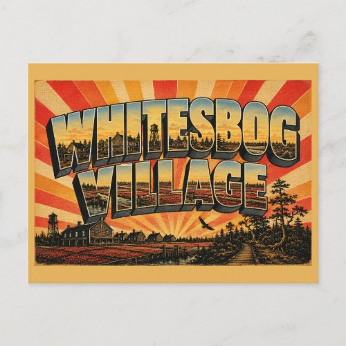 Whitesbog Village New Jersey Cranberry Bogs Art Postcard